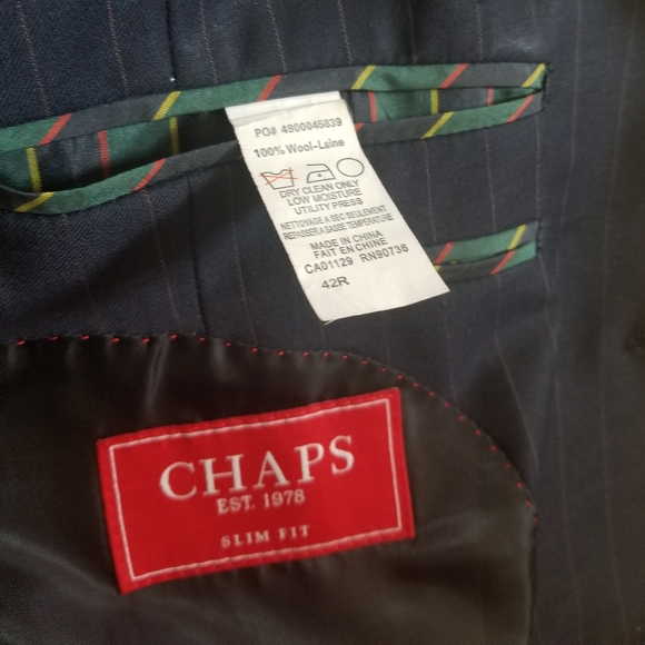 CHAPS Black Pinstripe Mens Blazer (Size XL) - Picture 6 of 6